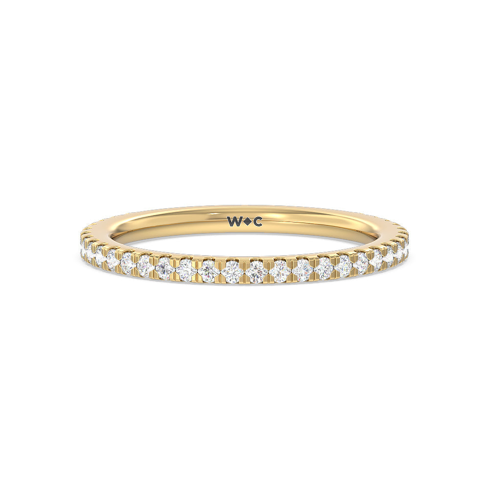 Ara Midi Hidden Halo Diamond Wedding Band with 18KT Yellow Gold Cut Diamond in 14KT Yellow Gold view 1
