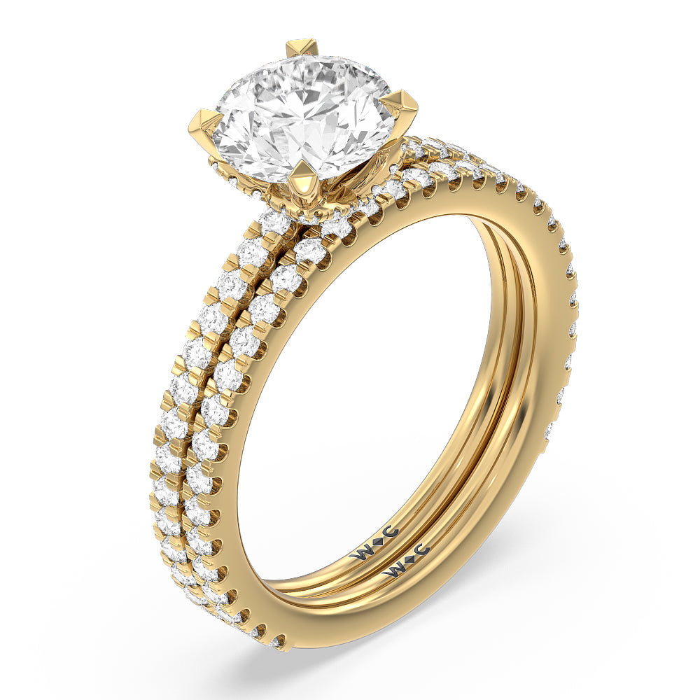 Ara Midi Hidden Halo Engagement Ring with Emerald Cut Diamond in 14KT Rose Gold view 5
