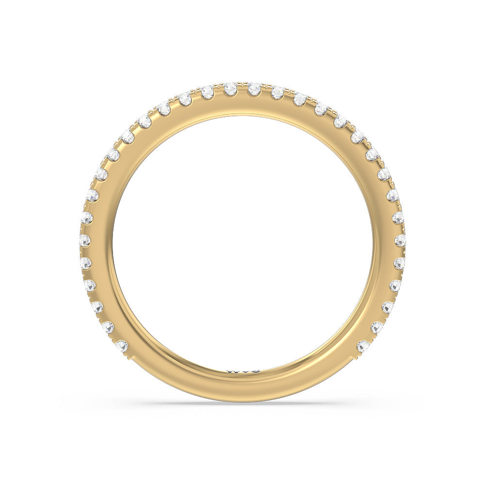 Ara Midi Hidden Halo Diamond Wedding Band with 18KT Yellow Gold Cut Diamond in 14KT Yellow Gold view 2
