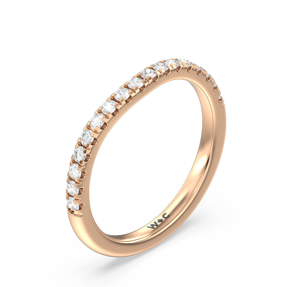 Halo Cathedral Studded Shank Floral Basket Diamond Wedding Band with 18KT Rose Gold Cut Diamond in 14KT Rose Gold view 4

