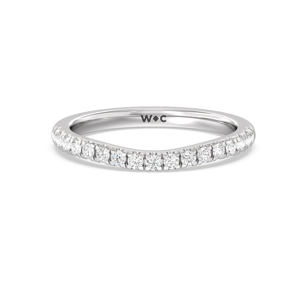 Halo Cathedral Studded Shank Floral Basket Diamond Wedding Band with Platinum Cut Diamond in 14KT Platinum view 1
