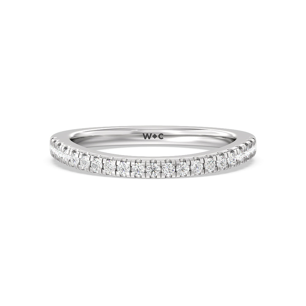 Double Halo Split Shank Cathedral Wedding Band with Platinum Cut Diamond in 14KT Platinum view 1
