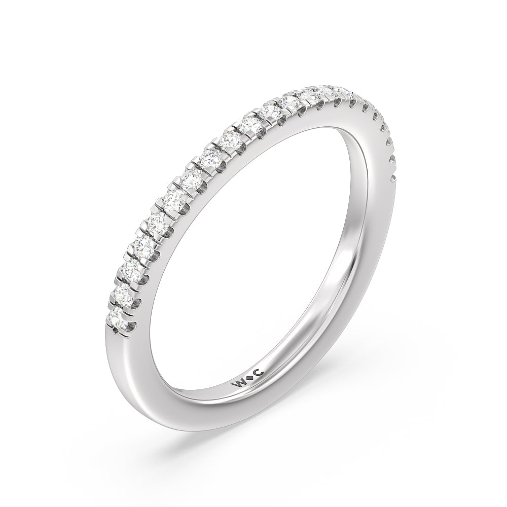 Double Halo Split Shank Cathedral Wedding Band with Platinum Cut Diamond in 14KT Platinum view 2
