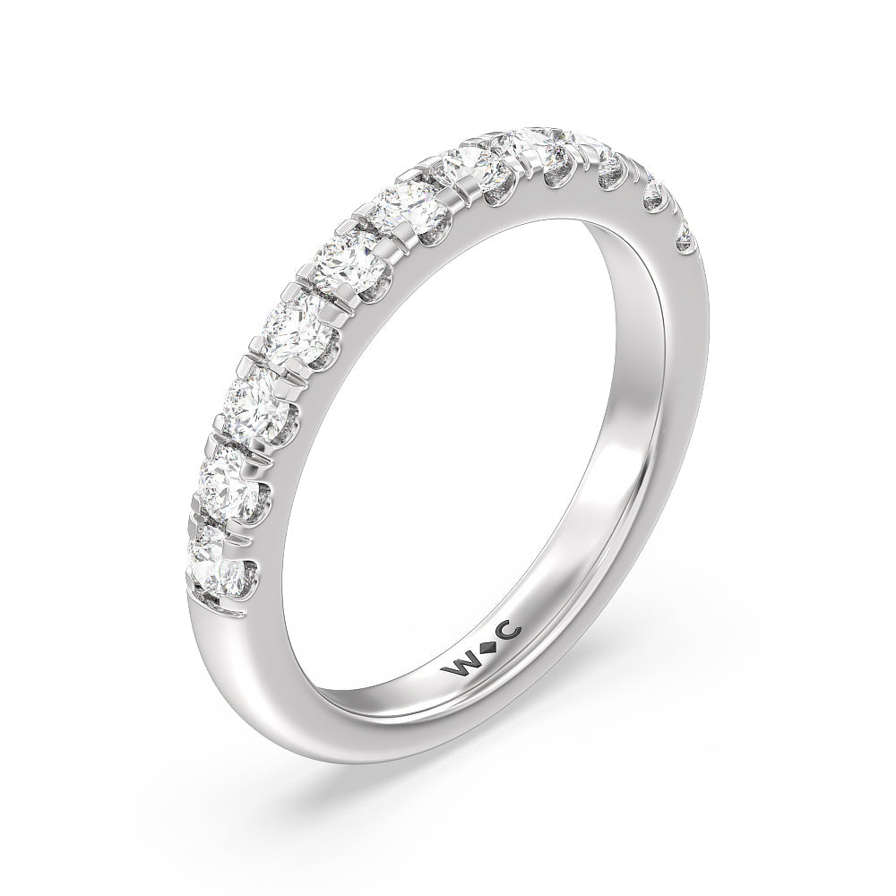 Luxe Classic Solitaire Broad Band Diamond Wedding Band with Platinum Cut Diamond in 14KT Platinum view 4
