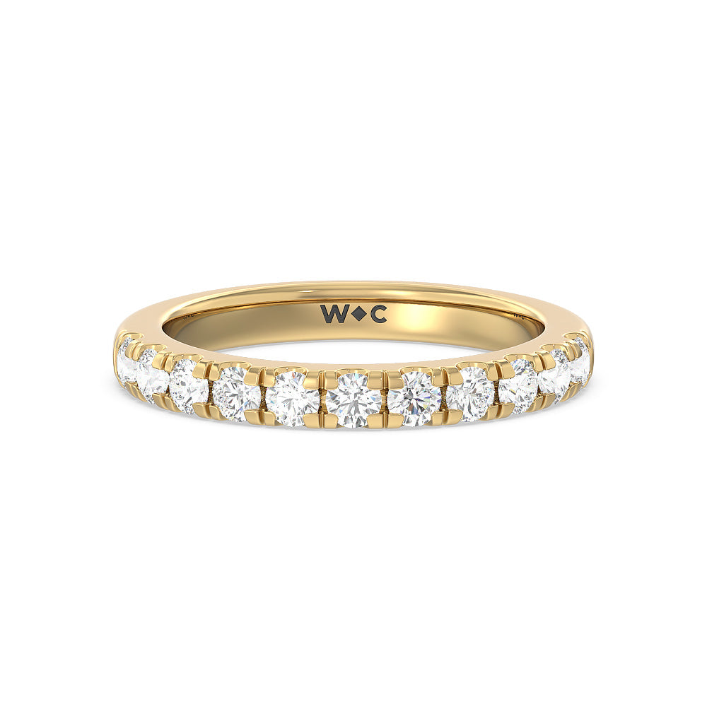 Luxe Classic Solitaire Broad Band Diamond Wedding Band with 18KT Yellow Gold Cut Diamond in 14KT Yellow Gold view 1
