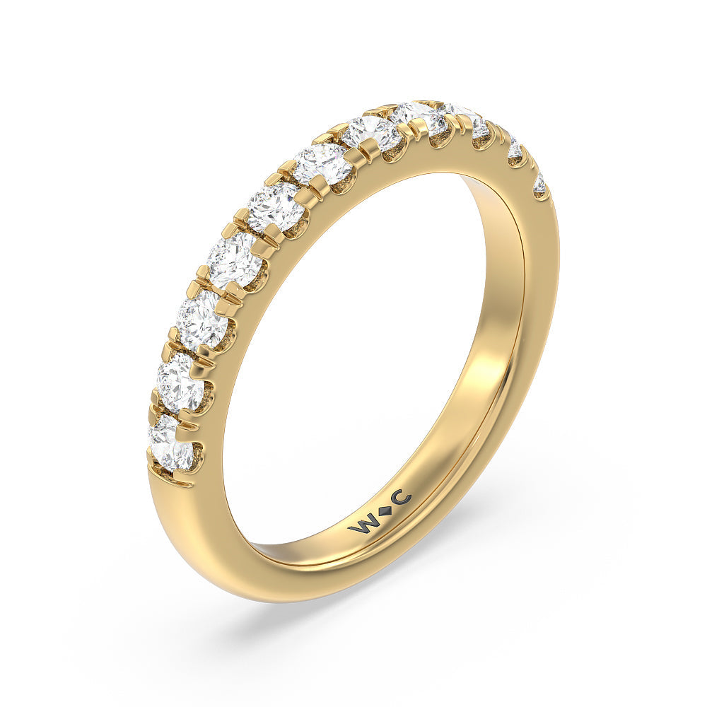 Luxe Classic Solitaire Broad Band Diamond Wedding Band with 18KT Yellow Gold Cut Diamond in 14KT Yellow Gold view 4
