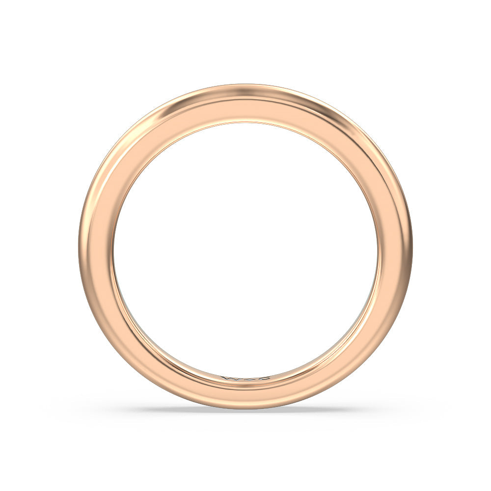 Luxe Classic Solitaire Broad Band Wedding Band with 18KT Rose Gold Cut Diamond in 14KT Rose Gold view 2
