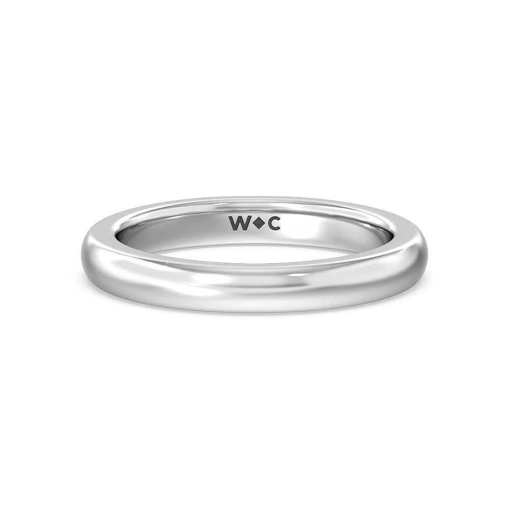Luxe Classic Solitaire Broad Band Wedding Band with Platinum Cut Diamond in 14KT Platinum view 1
