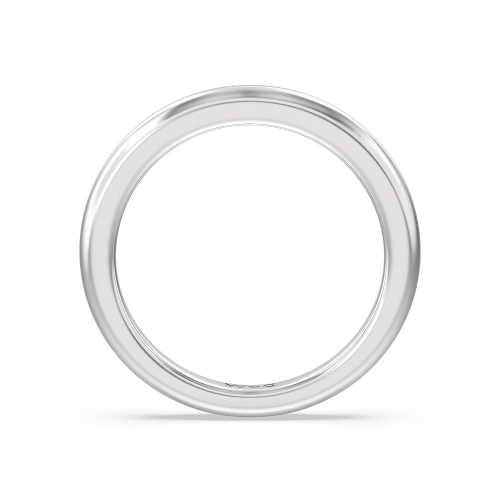 Luxe Classic Solitaire Broad Band Wedding Band with Platinum Cut Diamond in 14KT Platinum view 2
