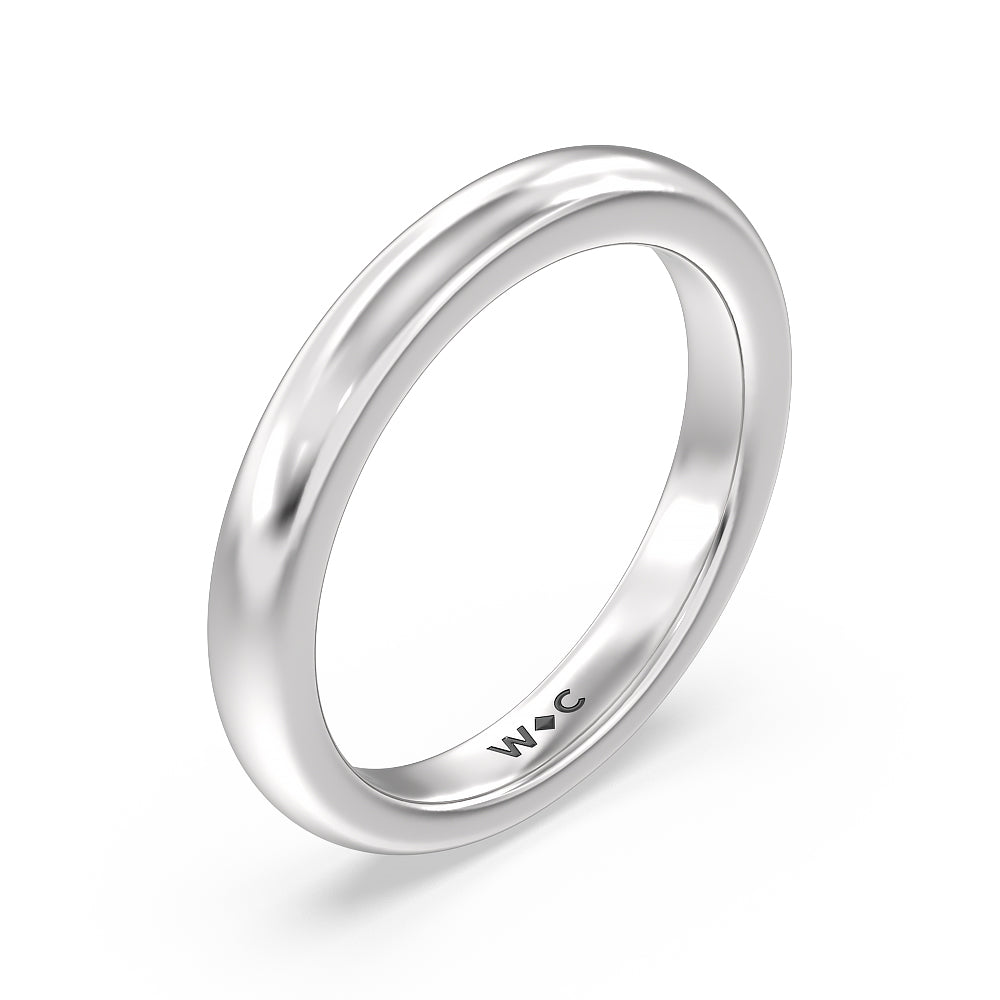Luxe Classic Solitaire Broad Band Wedding Band with Platinum Cut Diamond in 14KT Platinum view 4
