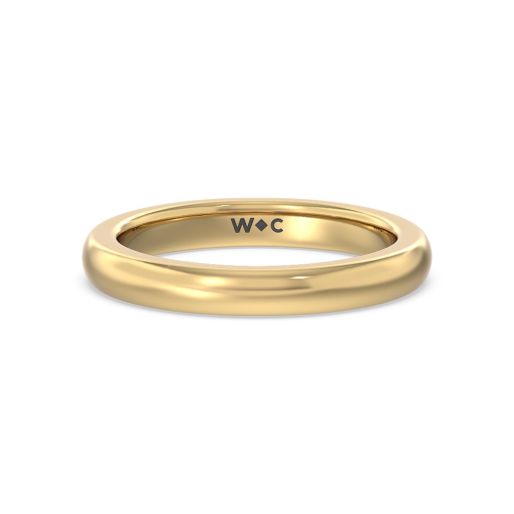 Luxe Classic Solitaire Broad Band Wedding Band with 18KT Yellow Gold Cut Diamond in 14KT Yellow Gold view 1
