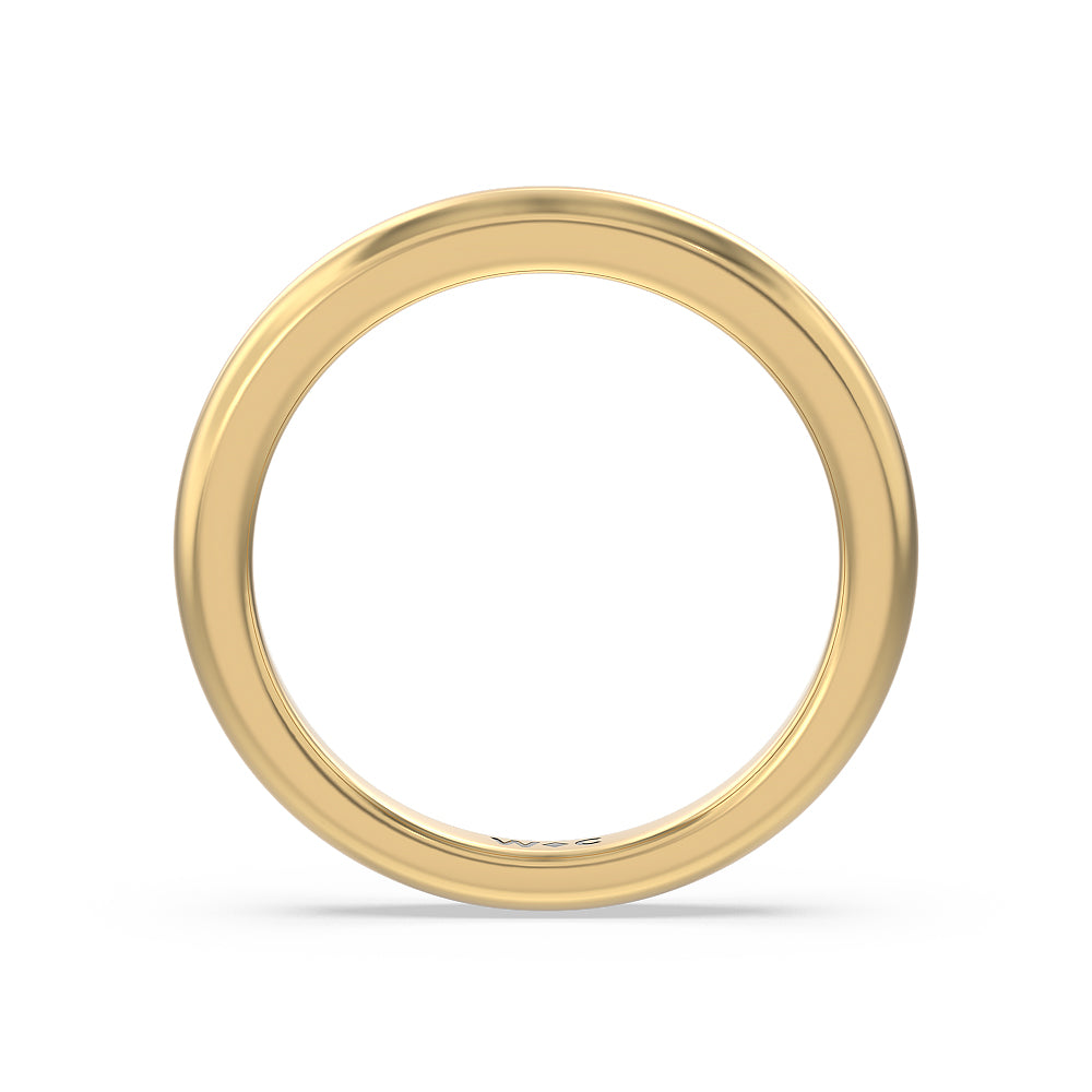 Luxe Classic Solitaire Broad Band Wedding Band with 18KT Yellow Gold Cut Diamond in 14KT Yellow Gold view 2
