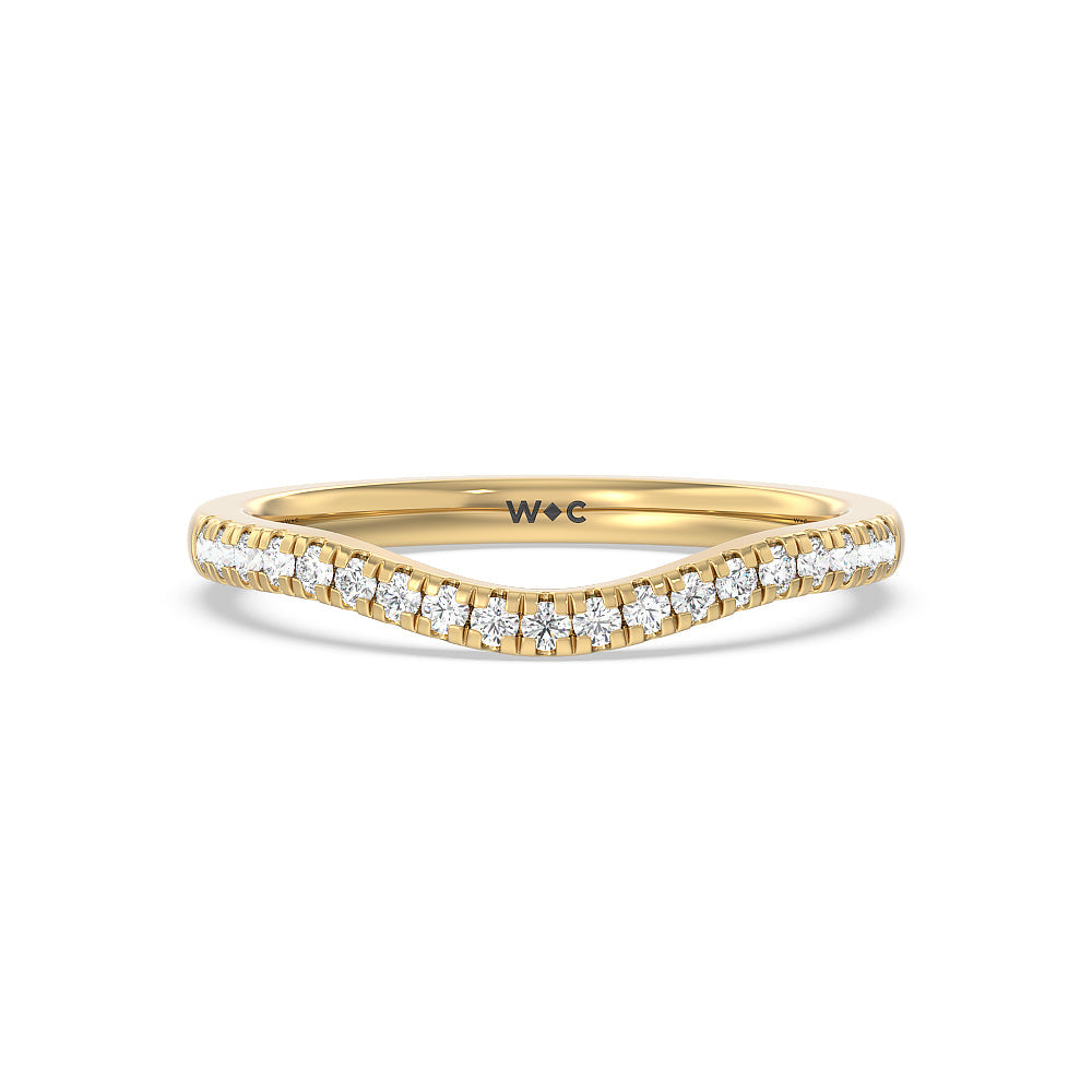 Studded Cathedral Split Shank Wedding Band with 18KT Yellow Gold Cut Diamond in 14KT Yellow Gold view 1
