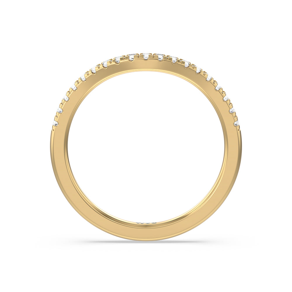 Studded Cathedral Split Shank Wedding Band with 18KT Yellow Gold Cut Diamond in 14KT Yellow Gold view 4
