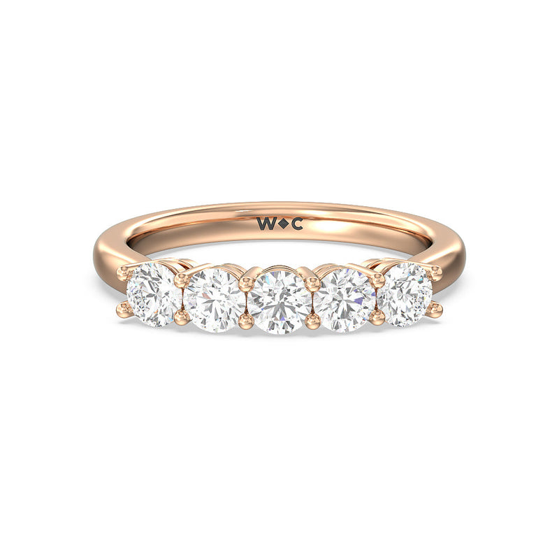 Five Stone Round Brilliant Cut Diamond Ring (F/G SI+)