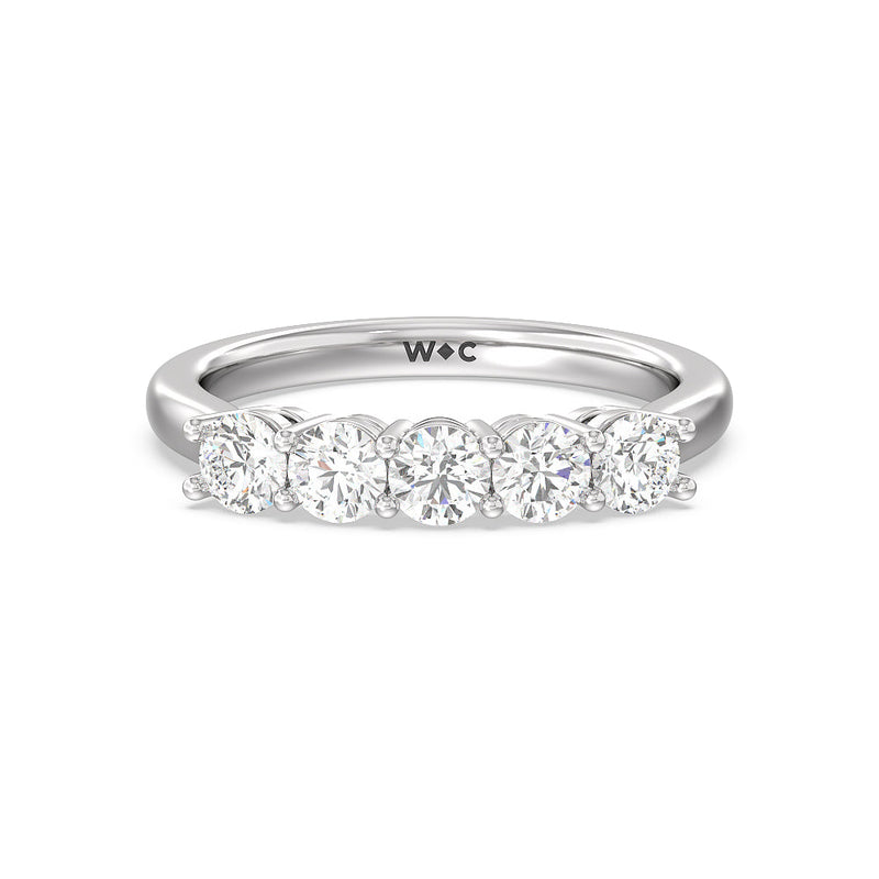 Five Stone Round Brilliant Cut Diamond Ring (F/G SI+)
