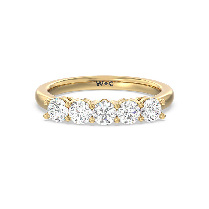 Five Stone Round Brilliant Cut Diamond Ring (F/G SI+)