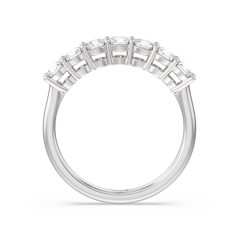 Seven Stone Round Brilliant Cut Diamond Ring (F/G SI+) with Platinum / Natural / 1 Cut Diamond in 14KT Platinum / Natural / 1 view 4
