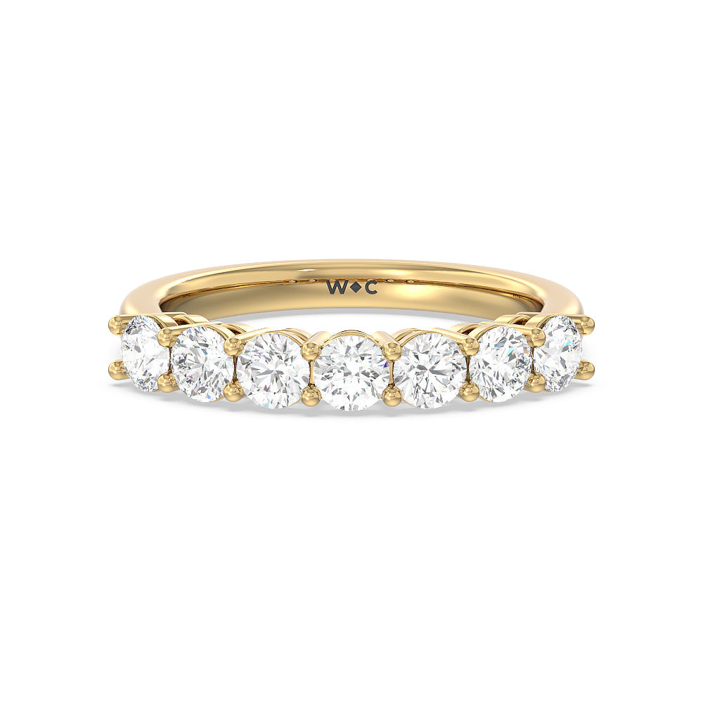 Seven Stone Round Brilliant Cut Diamond Ring (F/G SI+) with 18KT Yellow Gold / Natural / 1 1/2 Cut Diamond in 14KT Yellow Gold / Natural / 1 1/2 view 1
