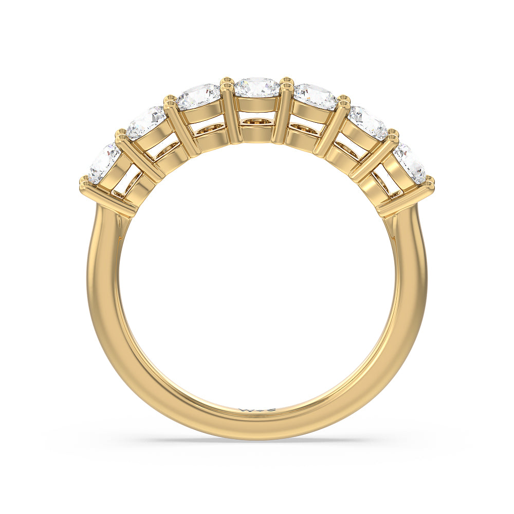 Seven Stone Round Brilliant Cut Diamond Ring (F/G SI+) with 18KT Yellow Gold / Natural / 1 1/2 Cut Diamond in 14KT Yellow Gold / Natural / 1 1/2 view 2

