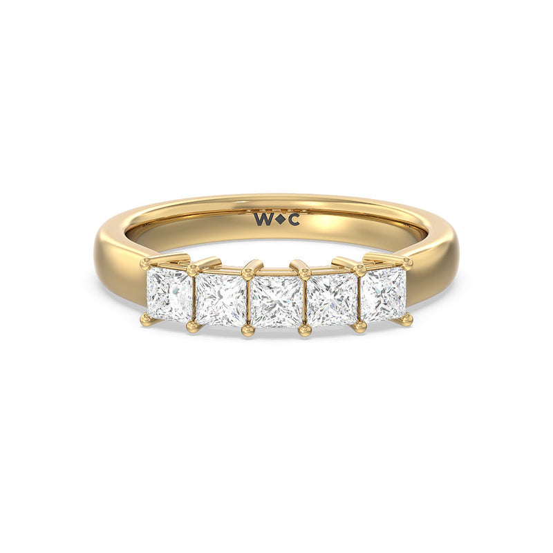Five Stone Princess Cut Diamond Ring (F/G SI+)