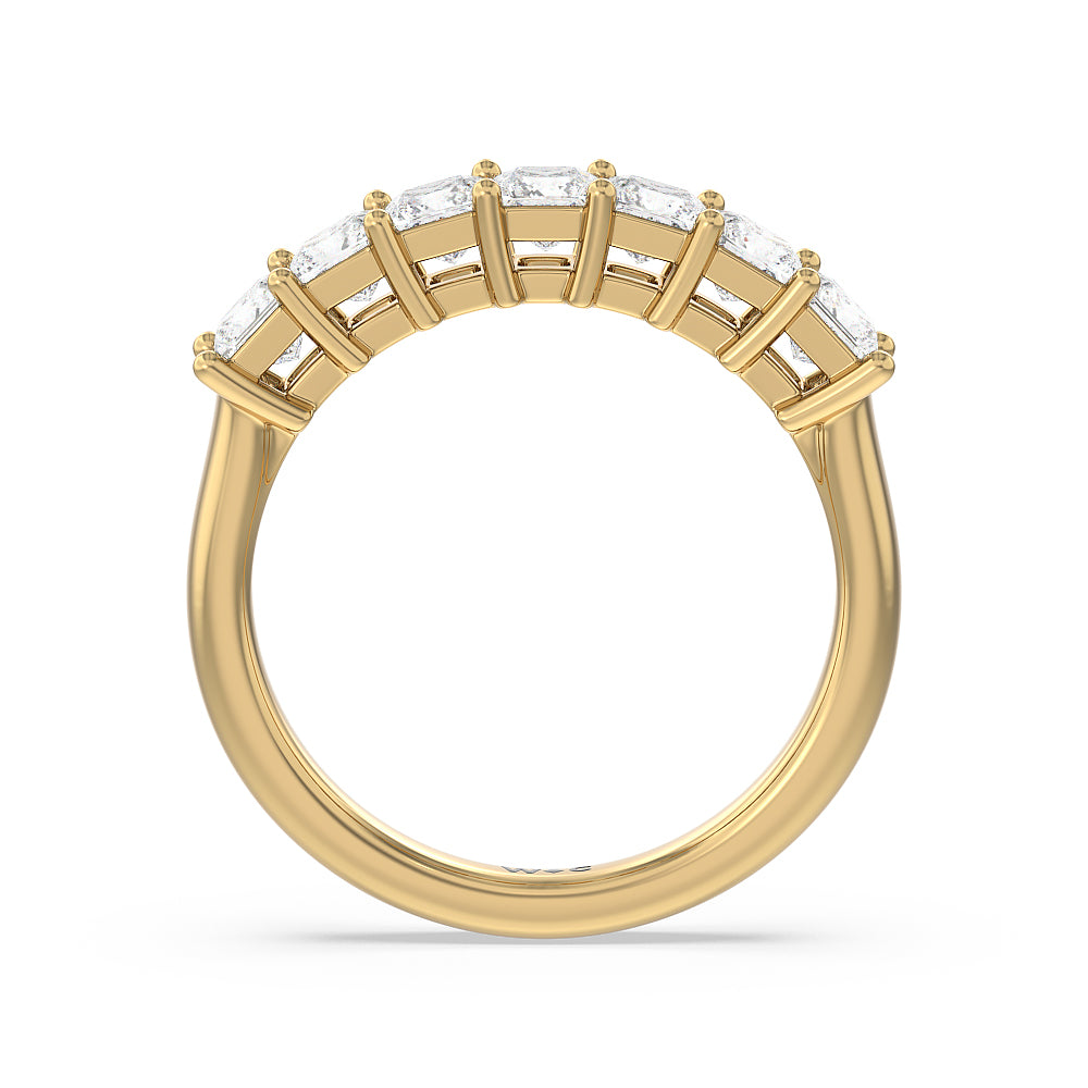 Seven Stone Princess Cut Diamond Ring with 18KT Yellow Gold / Natural / 1 1/2 Cut Diamond in 14KT Yellow Gold / Natural / 1 1/2 view 2
