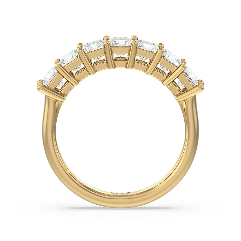 Seven Stone Princess Cut Diamond Ring with 18KT Yellow Gold / Natural / 2 Cut Diamond in 14KT Yellow Gold / Natural / 2 view 2
