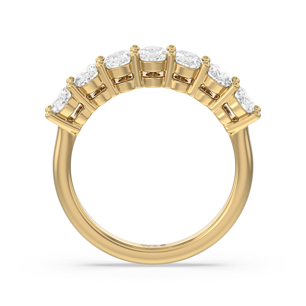 Seven Stone Oval Cut Diamond Ring with 18KT Yellow Gold / Natural / 2 Cut Diamond in 14KT Yellow Gold / Natural / 2 view 4
