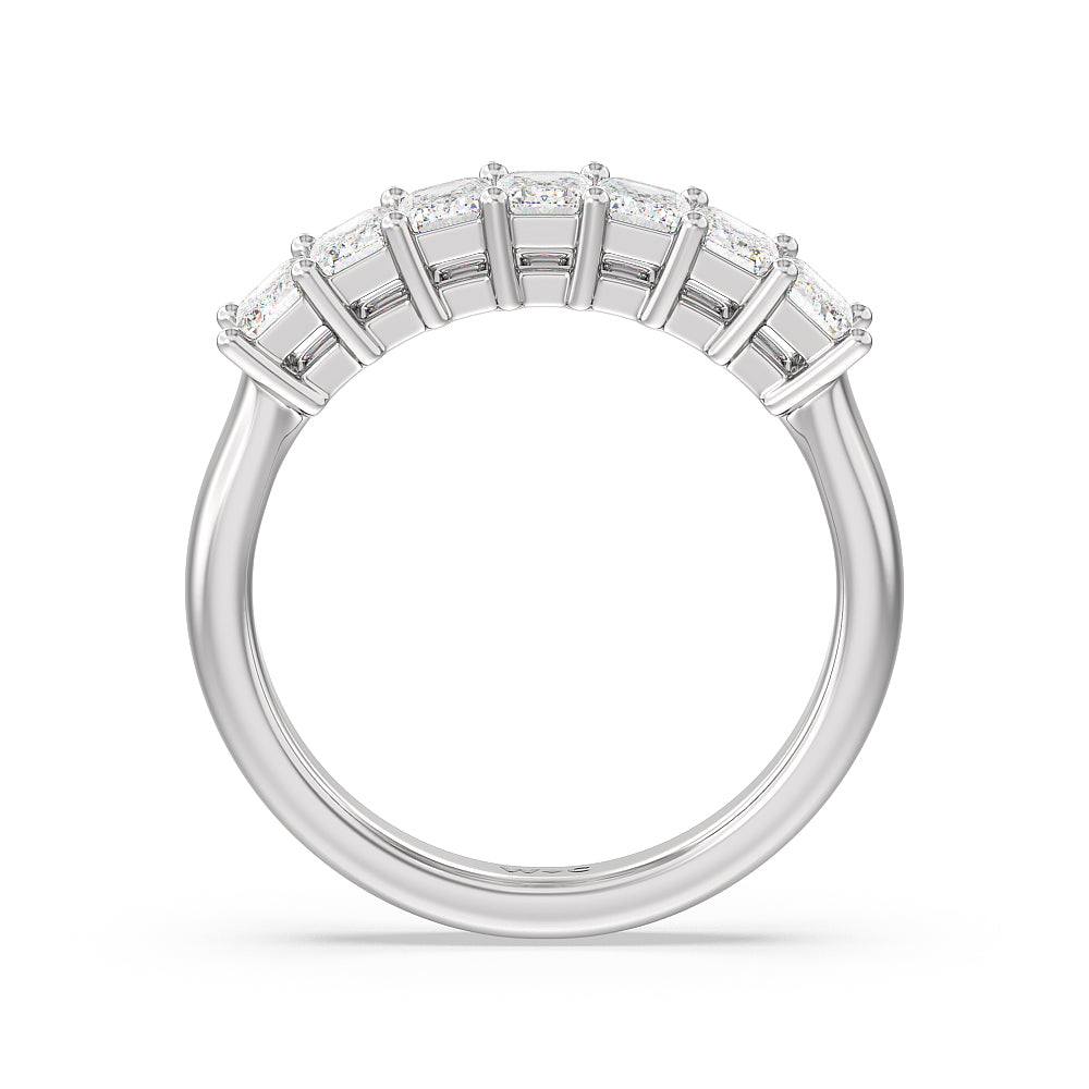 Seven Stone Emerald Cut Diamond Ring (F/G SI+) with Platinum / Natural / 1 1/2 Cut Diamond in 14KT Platinum / Natural / 1 1/2 view 2
