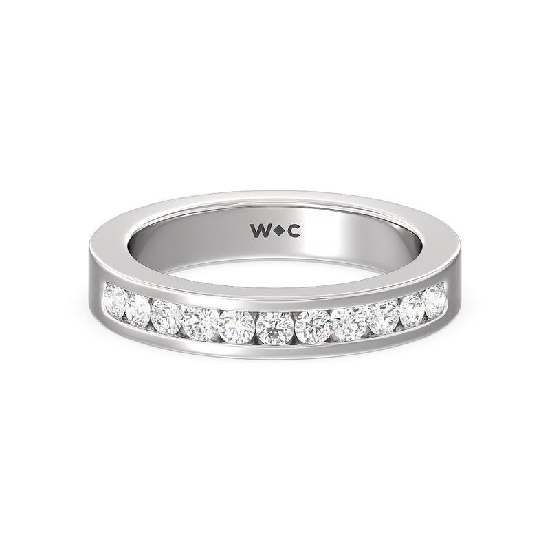 Round Brilliant Cut Diamond Channel Set Band