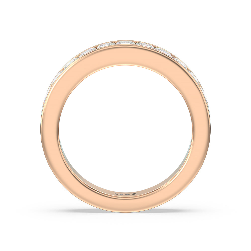 Princess Cut Diamond Channel Set Band with 18KT Rose Gold / Lab / 1 Cut Diamond in 14KT Rose Gold / Lab / 1 view 2
