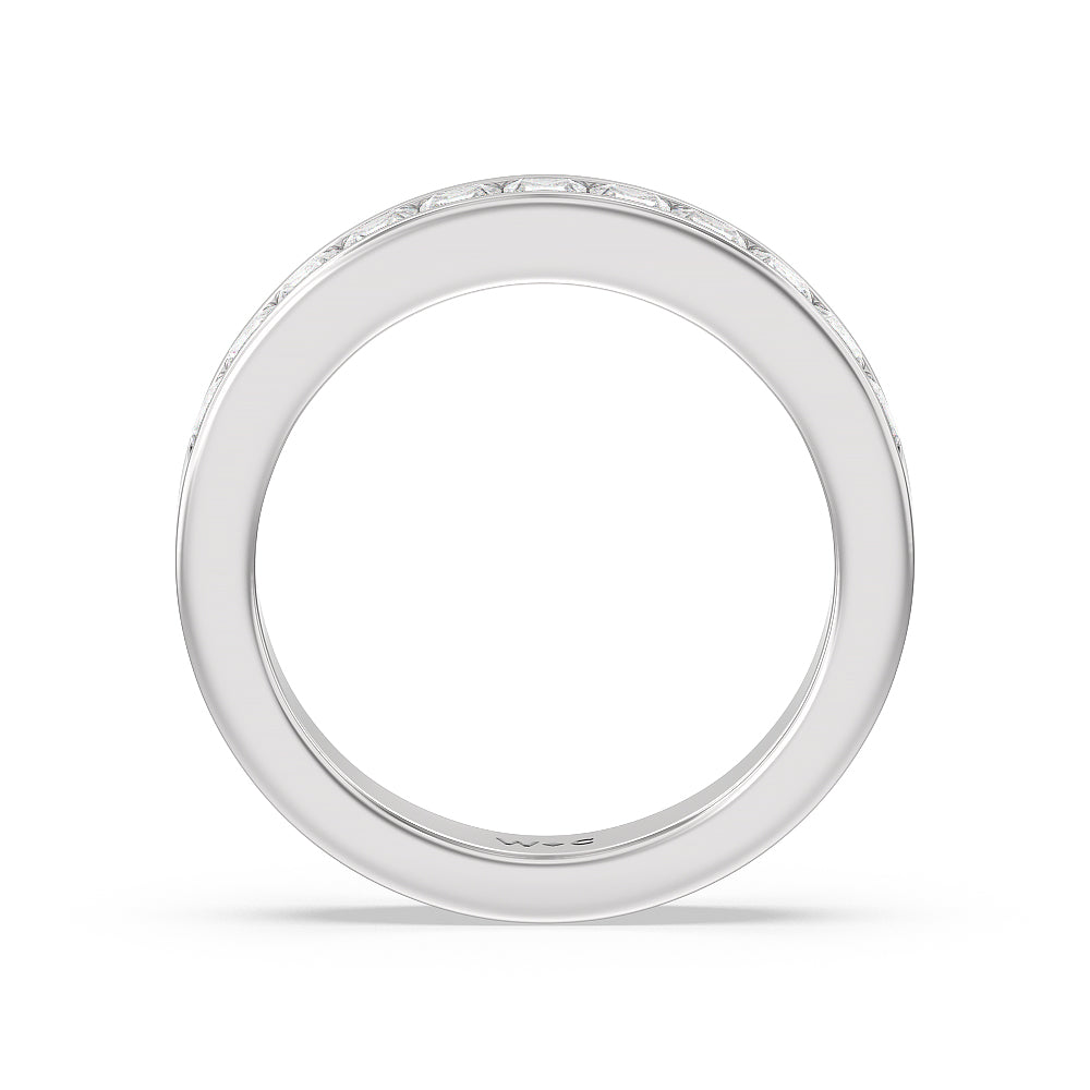 Princess Cut Diamond Channel Set Band with Platinum / Lab / 1 Cut Diamond in 14KT Platinum / Lab / 1 view 2
