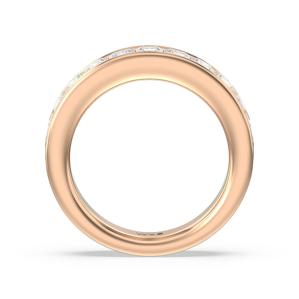 Princess Cut Diamond Channel Set Band with 18KT Rose Gold / Lab / 1 1/2 Cut Diamond in 14KT Rose Gold / Lab / 1 1/2 view 2
