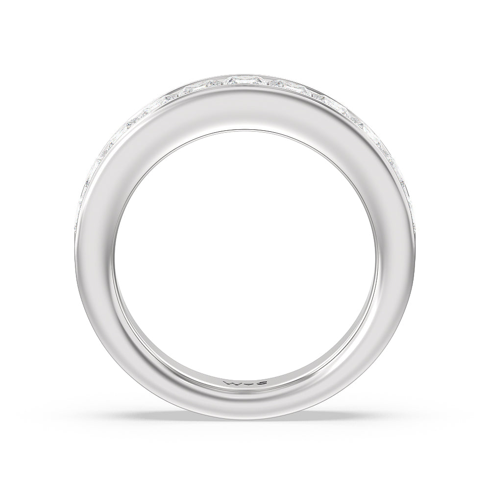 Princess Cut Diamond Channel Set Band with Platinum / Lab / 1 1/2 Cut Diamond in 14KT Platinum / Lab / 1 1/2 view 2
