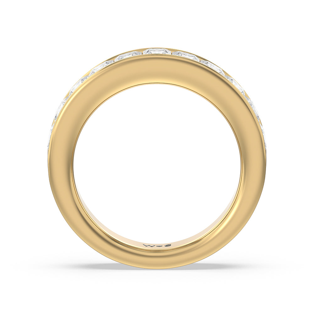 Princess Cut Diamond Channel Set Band with 18KT Yellow Gold / Lab / 1 1/2 Cut Diamond in 14KT Yellow Gold / Lab / 1 1/2 view 2
