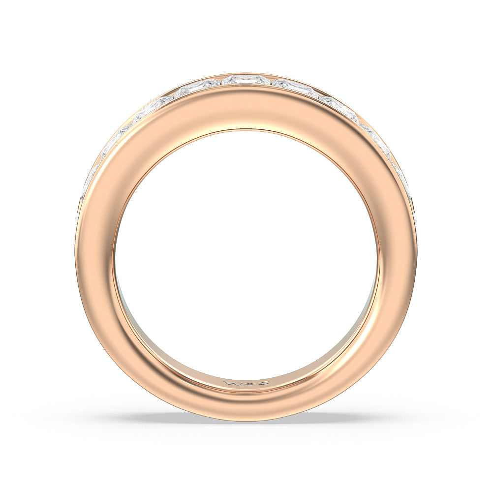 Princess Cut Diamond Channel Set Band with 18KT Rose Gold / Lab / 2 Cut Diamond in 14KT Rose Gold / Lab / 2 view 2
