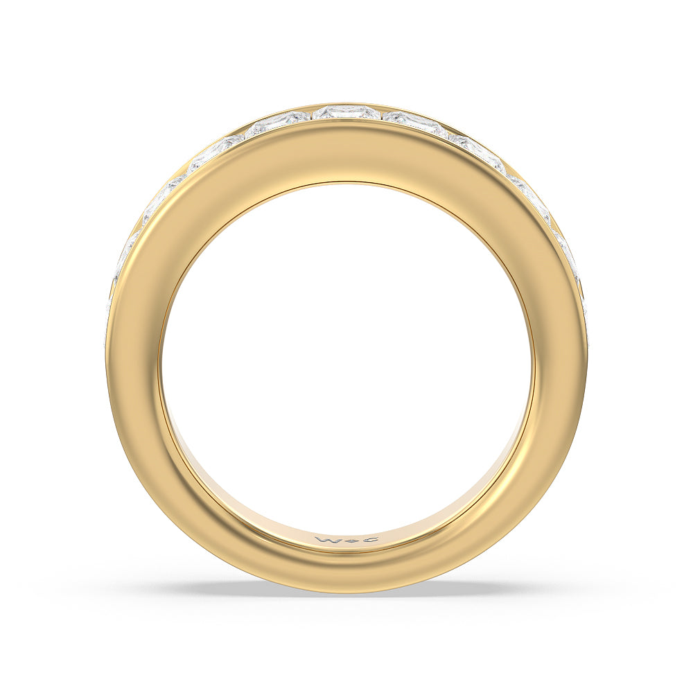 Princess Cut Diamond Channel Set Band with 18KT Yellow Gold / Lab / 2 Cut Diamond in 14KT Yellow Gold / Lab / 2 view 2
