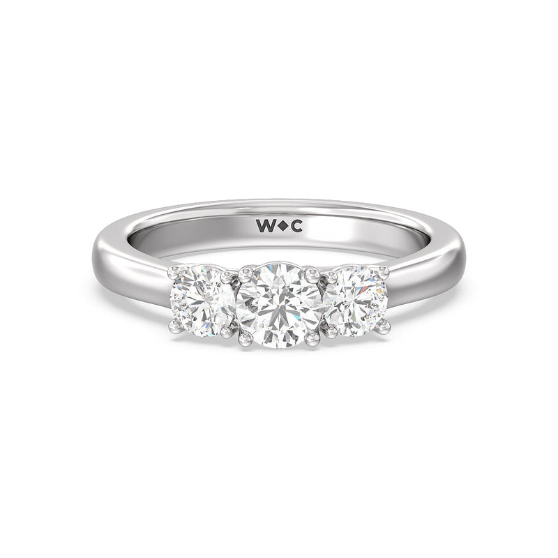 Three Stone Round Brilliant Cut Diamond Ring