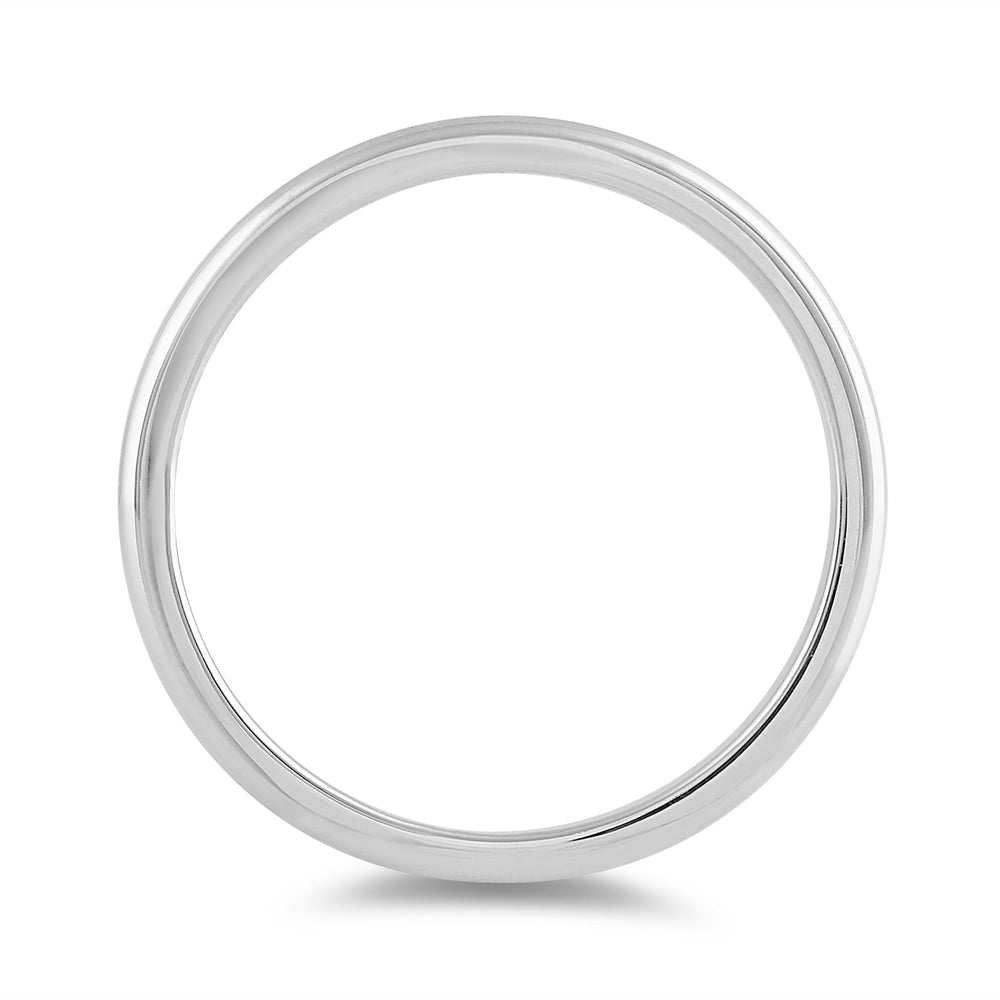 Women's Low Dome Comfort Fit Band with 18KT White Gold / 1.5 Cut Diamond in 14KT White Gold / 1.5 view 4
