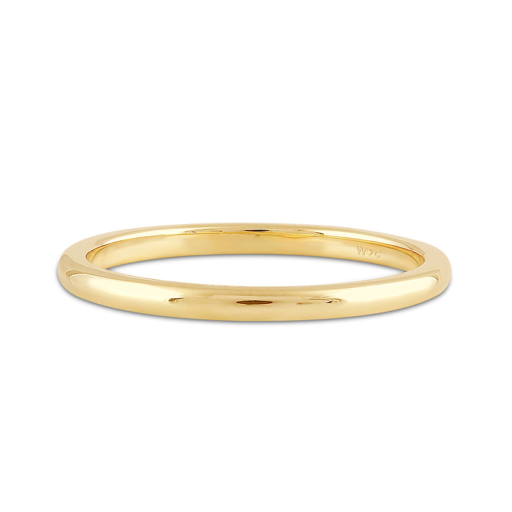 Women's Low Dome Comfort Fit Band with 18KT Yellow Gold / 1.5 Cut Diamond in 14KT Yellow Gold / 1.5 view 1
