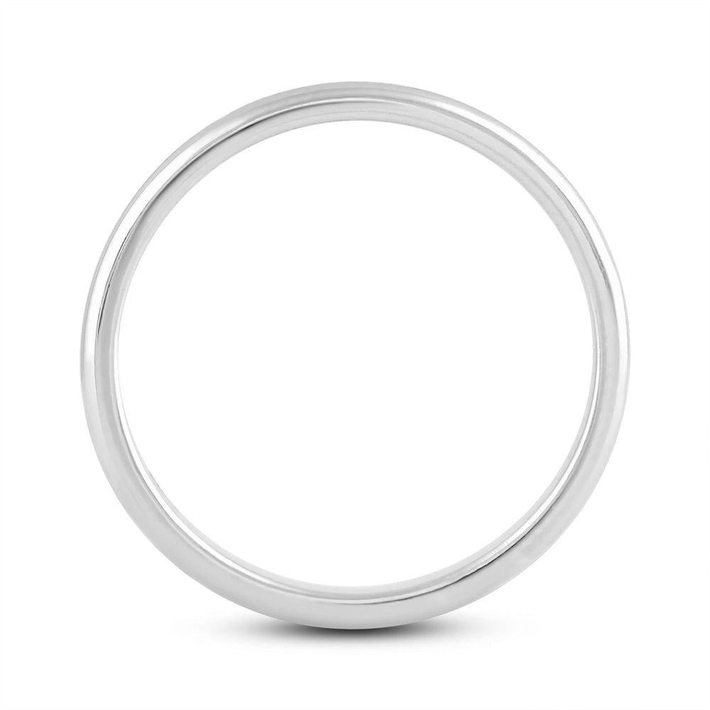 Women's Low Dome Comfort Fit Band with 18KT White Gold / 2 Cut Diamond in 14KT White Gold / 2 view 4

