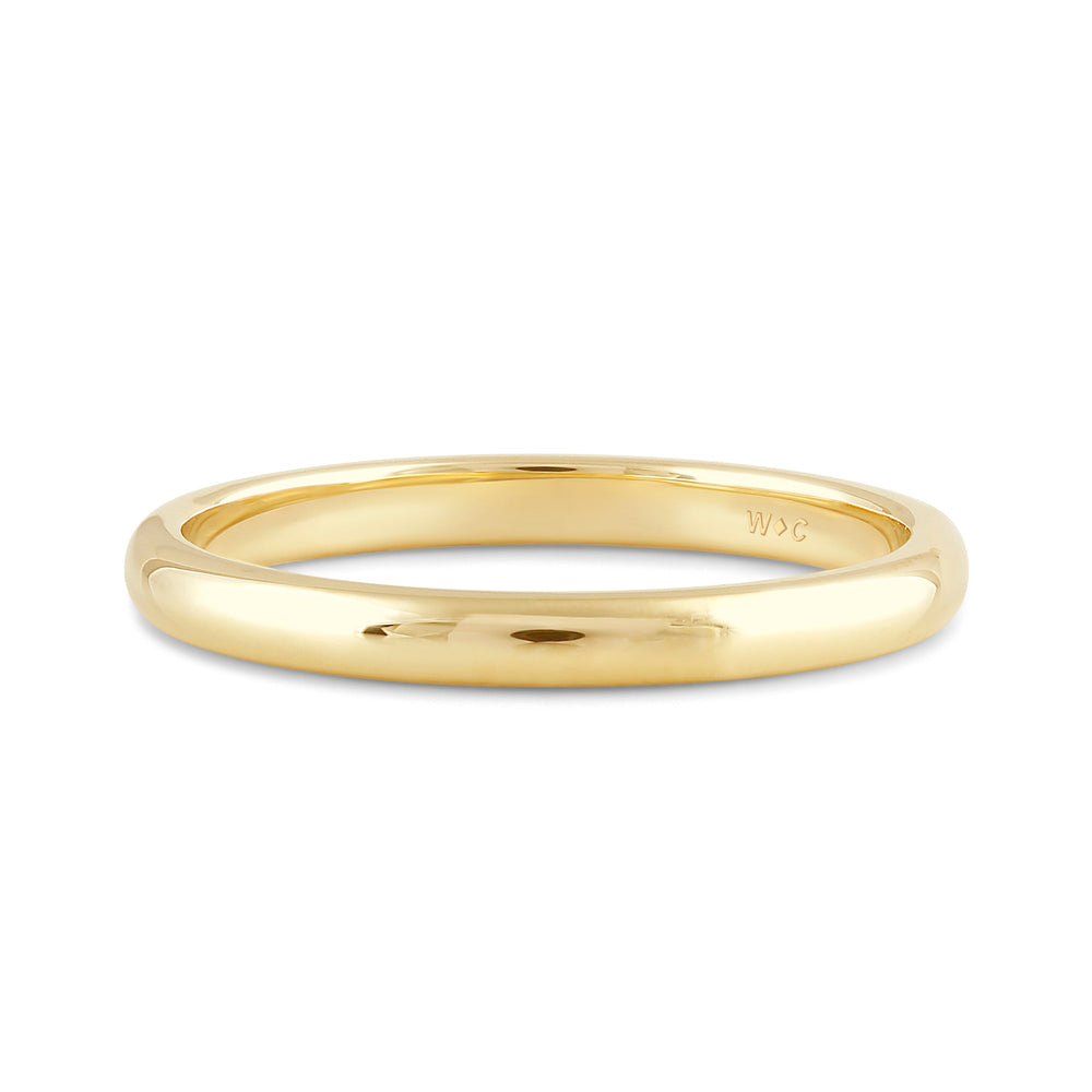 Women's Low Dome Comfort Fit Band with 18KT Yellow Gold / 2 Cut Diamond in 14KT Yellow Gold / 2 view 1
