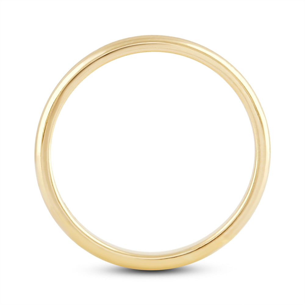 Women's Low Dome Comfort Fit Band with 18KT Yellow Gold / 2 Cut Diamond in 14KT Yellow Gold / 2 view 4
