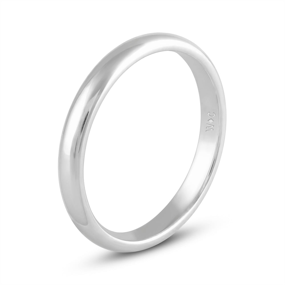 Women's Low Dome Comfort Fit Band with 18KT White Gold / 2.5 Cut Diamond in 14KT White Gold / 2.5 view 6
