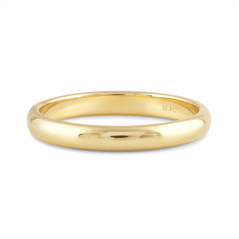 Women's Low Dome Comfort Fit Band with 18KT Yellow Gold / 2.5 Cut Diamond in 14KT Yellow Gold / 2.5 view 1
