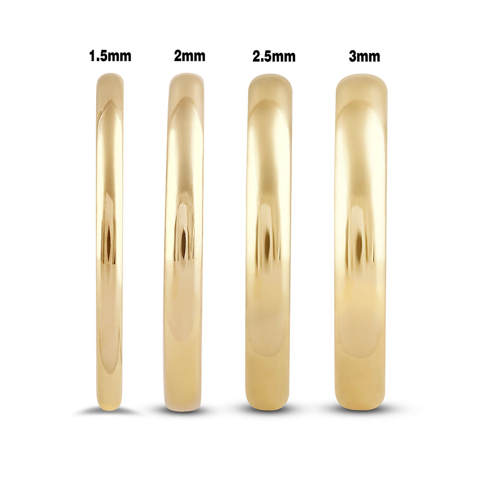 Women's Low Dome Comfort Fit Band with 18KT Yellow Gold / 2.5 Cut Diamond in 14KT Yellow Gold / 2.5 view 5
