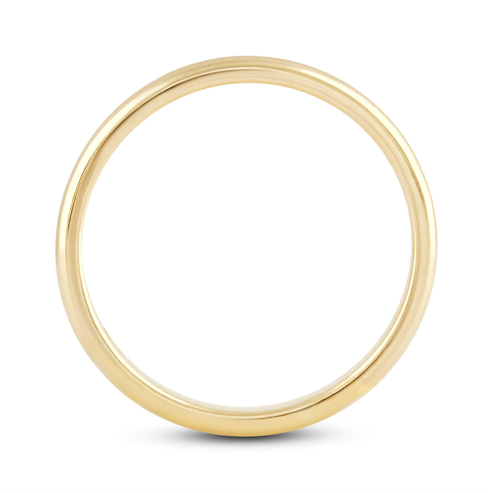 Women's Low Dome Comfort Fit Band with 18KT Yellow Gold / 2.5 Cut Diamond in 14KT Yellow Gold / 2.5 view 4
