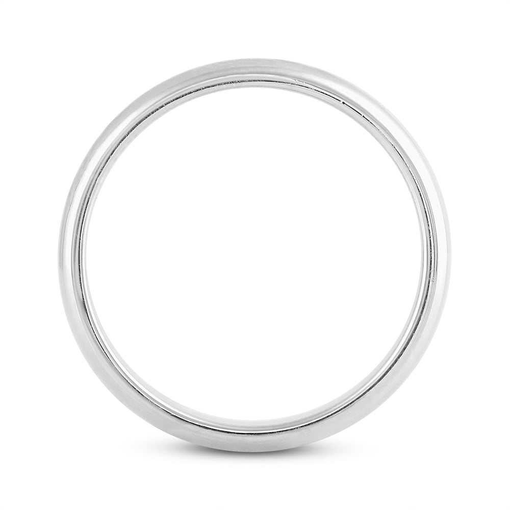 Women's Low Dome Comfort Fit Band with 18KT White Gold / 3 Cut Diamond in 14KT White Gold / 3 view 4
