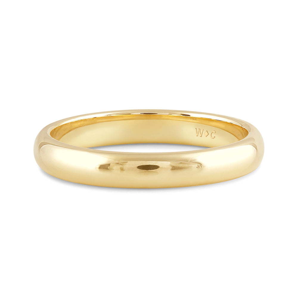 Women's Low Dome Comfort Fit Band with 18KT Yellow Gold / 3 Cut Diamond in 14KT Yellow Gold / 3 view 1
