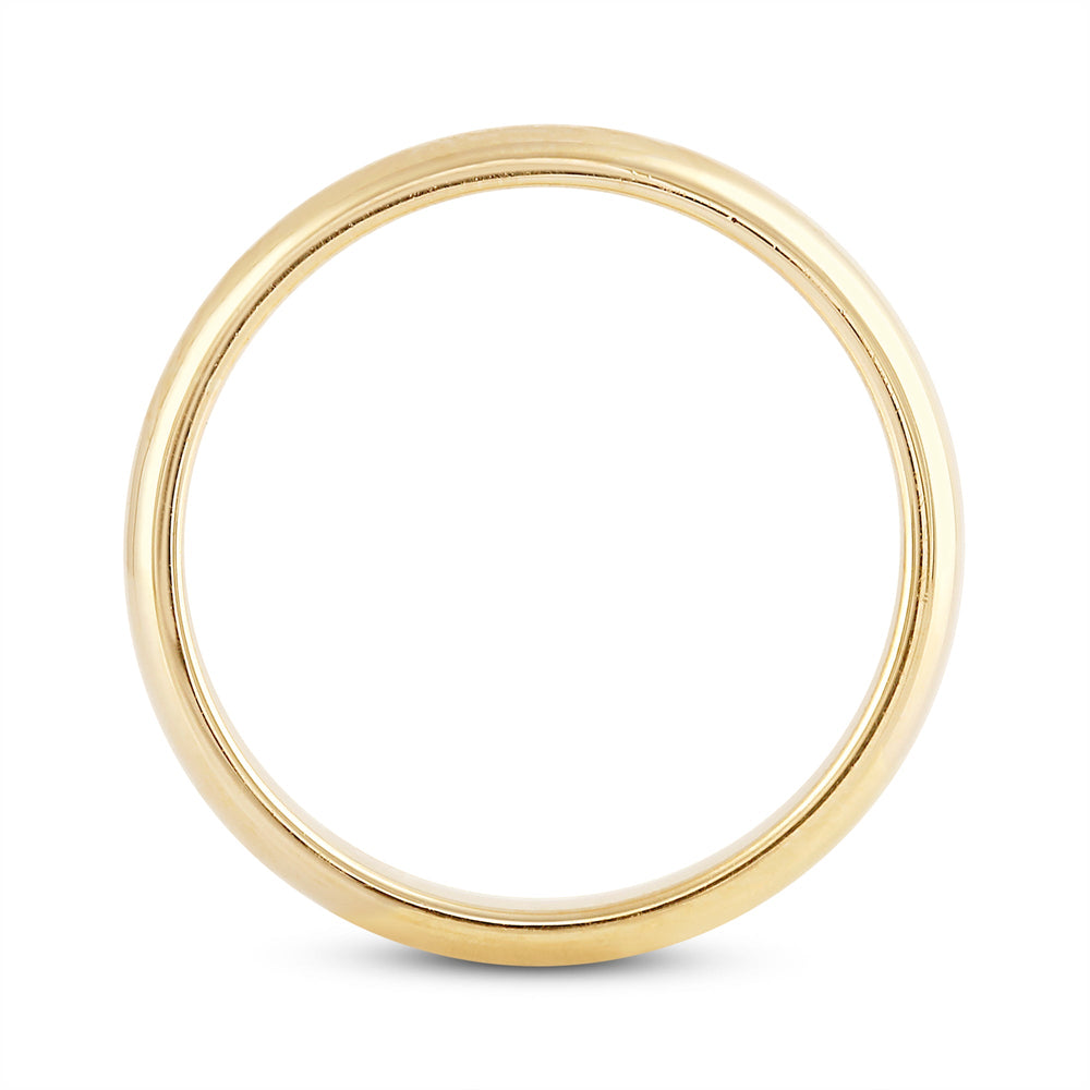 Women's Low Dome Comfort Fit Band with 18KT Yellow Gold / 3 Cut Diamond in 14KT Yellow Gold / 3 view 4
